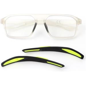KoKoBin Occhiali da lettura regolabili per uomo e donna, alla moda e sportivi Anti-luce blu Occhiali (Trasparente, 1.5, x)