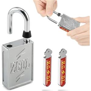 PEIZHIYC Lucchetto magnetico senza foro della serratura, IP67, impermeabile, con 2 chiavi magnetiche, in lega di zinco, per armadietto, casetta da giardino, cantina, cassetta degli attrezzi, nero