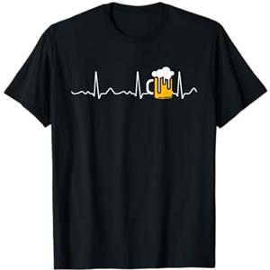 Mohja Bicchiere da Birra/Birra, Linea cardiaca, Battito Cardiaco, Cardiaco, Cardiaco, ECG Maglietta