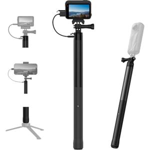 AuyKoo Prolunga per selfie stick/ricaricabile/monopiede con maniglia di ricarica | 5000 mAh Power Bank Maniglia di ricarica per GoPro, Insta360, fotocamere DJI, iPhone e smartphone Android (senza supporto