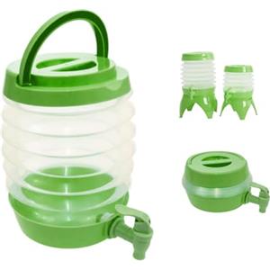 Generic Erogatore di bevande pieghevole con rubinetto, 3,5L/5,5L/7,5L, erogatore acqua per frigorifero, contenitore/brocca in plastica - Cocktail freddi, bevande, succhi, bottiglia portatile per campeggio