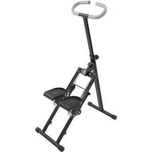 lalaleny Stepper per la casa, pieghevole, verticale, con display LCD, maniglie regolabili, 100 kg, per allenamento completo del corpo, casa, palestra, cardio, colore nero