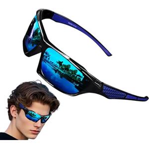 Generico Occhiali da Sole da Uomo Polarizzati per Uomo Donna Occhiali da Ciclismo per Ciclismo Montagna Trekking Guida Pesca Arrampicata Sportivi