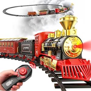Hot Bee Telecomando Trenino Albero di Natale, Elettrico per Bambini, Natalizio, Giocattolo, Pista, Elettrico Natalizio