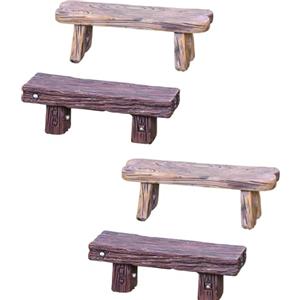 DDHHCP Set di 4 panchine in miniatura, decorazione per giardino delle fate e casa delle bambole, accessori per gnomi e mobili in miniatura, ideale per progetti fai da te e decorazioni per interni ed esterni