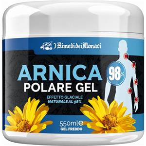 I Rimedi Dei Monaci Gel Arnica Effetto Freddo Glaciale 550ml Arnica Gel Gambe Effetto Ghiaccio con Mentolo, Mirtillo, Diosmina e Menta, Sollievo per Muscoli Affaticati e Gambe Stanche Made In Italy