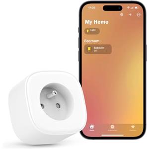 Meross Presa collegata (tipo E), 16A presa WiFi compatibile con Apple HomeKit, Amazon Alexa e Google Home, presa intelligente con controllo vocale, controllo remoto e funzione di tempo (1)