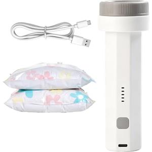 Generico Pompa Elettrica per Sacchetti Sottovuoto,Pompaggio Portatile Senza Fili Ergonomico Riutilizzabile,Pompa Elettrica per Vuoto per Sacchetti da Viaggio | Per Abbigliamento Coperte Materassi Bagagli Galle