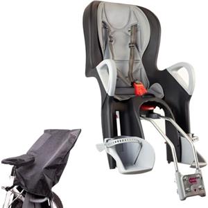 Zamboo Ok Baby Seggiolino Bici Bambino Posteriore Reclinabile 22 kg Nero | Schienale reclinabile, copertura antipioggia inclusa e sicurezza testata per gli spostamenti quotidiani in famiglia