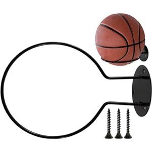 Generisch Supporto per palloni da basket in metallo, da parete, per interni, garage, camera da , palestra, organizer per riporre palloni, baseball, calcio,