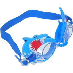 NESTINGHO Occhialini Graduati per Piscina con Design Regolabile e Lente ad Alta Chiarezza, Stile Cartone Animato Squalo per Festa Estiva in Silicone Blu