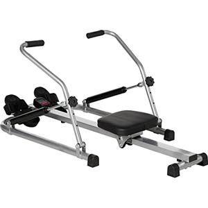 HOMCOM Vogatore Pieghevole per Casa Rowing Machine Idraulica con 3 Livelli di Resistenza e Monitor Digitale, in Acciaio e ABS, 129x70x70 cm, Grigio e Nero
