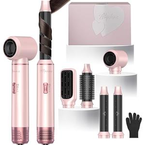 Atopskins Spazzola Asciugacapelli Ad Aria Calda 1000W Hair Styler 5 In 1 | Hair Styler 5 In 1 Air Styler, Multifunzione Spazzola Phon per Capelli con Air Hair Curler Spazzola Lisciante, 3 Temp