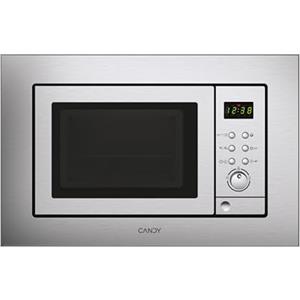 Candy MIC 201 EX Forno A Microonde Da Incasso Con Grill, 800 W, 20 Litri, Ricette Automatiche, Funzione Scongelamento, 59,5x34,35x38,2 Cm, Inox
