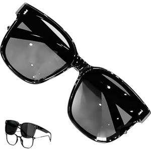 Generic Occhiali da sole da uomo, con protezione UV, occhiali da sole sovradimensionati, per pesca, attività all'aperto, spiaggia, ciclismo, guida ed escursionismo