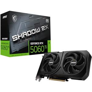 MSI Gaming RTX 5060 Ti 8G Shadow 2X OC Scheda grafica (8GB GDDR7, TBA-bit, Prestazioni estreme: TBA MHz, DisplayPort x3 2.1a, HDMI 2.1b, NVIDIA Blackwell Architecture)