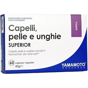 YAMAMOTO RESEARCH Capelli, pelle e unghie SUPERIOR 60 Capsule, Integratore Alimentare di Vitamine e Minerali con Collagene Idrolizzato e Coenzima Q10