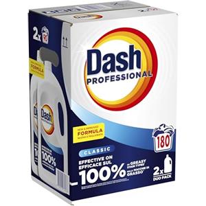 Dash Professional Classico, Detersivo Lavatrice Liquido Professionale, 180 lavaggi (90x2), Efficace su tutti i tipi di macchie grasse, Bianco Straordinario, Per Bucato Professionale