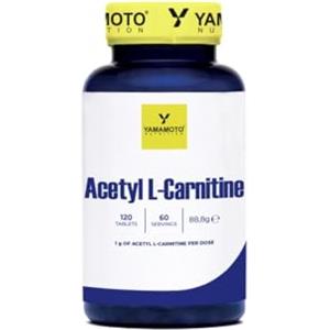 YAMAMOTO Nutrition, Acetyl L-CARNITINE 60 compresse, Integratore Alimentare a Base di Acetil Carnitina 1000mg dose, Stimulant Free