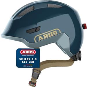 ABUS casco per bambini Smiley 3.0 ACE LED - casco da bici con luce - vestibilità profonda e spazio per il codino - per bambine e bambini