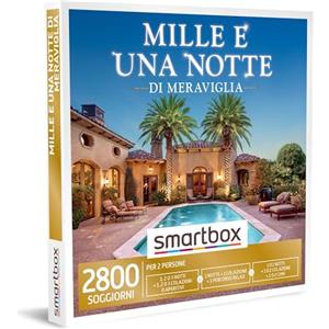 Smartbox - Mille E Una Notte di Meraviglia - Cofanetto Regalo Coppia, 1, 2 o 3 Notti con Scelta Tra Colazione, Aperitivo, Percorso Relax e Cena per 2 Persone, Idee Regalo Originale
