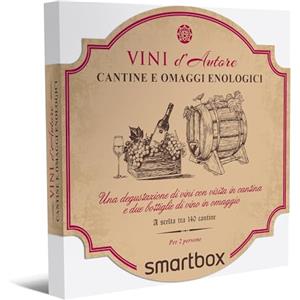 smartbox - Cofanetto Regalo per Uomo o Donna - Cantine e omaggi enologici - Idee Regalo Originale - 1 degustazione di Vini in Cantina e Bottiglie di Vino in Omaggio per 2 Persone