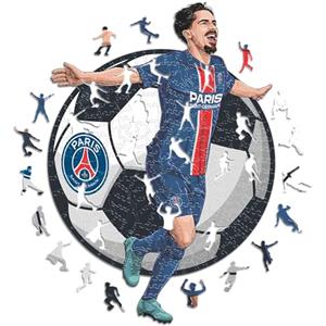 Iconic Puzzles - PSG, Vitinha, Puzzle di Legno con licenza ufficiale, 100% sostenibile, regalo per adulti e bambini, taglia S, 150 Pcs