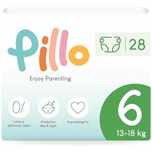 PILLO PREMIUM Pillo Pannolini Taglia 6 - Confezione da 28 XL (13-18 kg) - Prima Infanzia Extra Large - Pacco Singolo