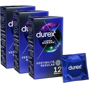 Durex Settebello Lunga Durata, Preservativo Ritardante per Lui, Maxi Formato Solo Online, 36 Profilattici Lubrificati