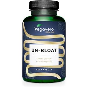 Vegavero Unbloat | Con Bromelina, Papaina, Carciofo e Finocchio | Per Digestione e Disturbi allo Stomaco | con Capsule Gastroresistenti | Senza Additivi | No OGM | Vegan