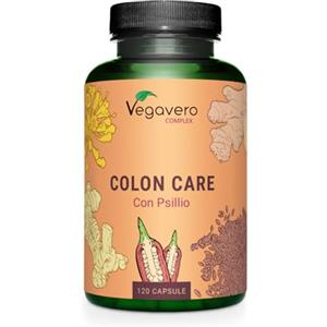 Vegavero COLON CARE | 120 capsule | 100% Naturale con Psillio, Zenzero, Finocchio e Fermenti Lattici | Prodotto in Germania | Vegan e Senza Additivi | Vegavero