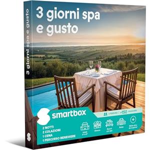 Smartbox - Cofanetto Regalo 3 Giorni Spa e Gusto - Idea Regalo per la Coppia - Due Notti con Colazione, Cena e Pausa Relax per 2 Persone