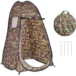 HOMASIS Tenda Doccia Campeggio, Tenda Pop-up con Borsa per il Trasporto, Spogliatoio Portatile per Campeggio con Finestra e Tasca Portaoggetti, Cabina Doccia per Esterni, 120 x 120 x 190 cm (Mimetico)