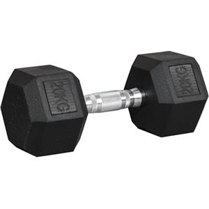 HOMCOM Manubrio da 20 kg Esagonale Singolo, Peso per Palestra con Impugnatura Zigrinata Antiscivolo, Nero