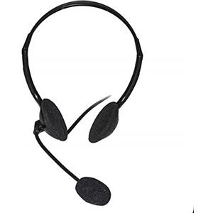 Link CUFFIA CON MICROFONO ORIENTABILE, CONNETTORE USB E CONTROLLO VOLUME, nero