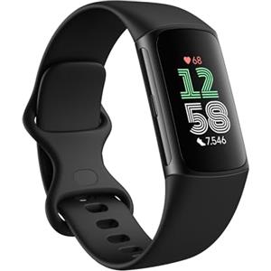 Fitbit Google Fitbit Charge 6 Activity tracker con abbonamento Google Health Premium di 3 mesi incluso, 7 giorni di durata della batteria, Alluminio Nero Ossidiana/Nero