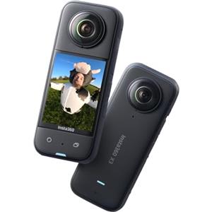 Insta360 X3, Action cam 360 con video HDR Active 360 5.7K, obiettivo singolo 4K, impermeabile, stabilizzazione FlowState, touchscreen da 2,29", editing con IA, per moto, sport invernali e video blog