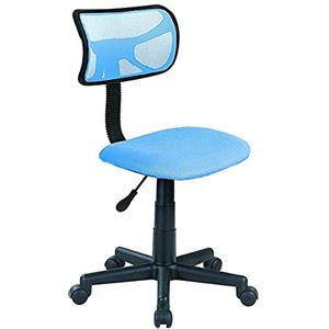 BAKAJI Sedia Girevole Scrivania Regolabile in Altezza Poltrona con Ruote Ufficio cameretta Schienale ergonomico a Rete Traspirante Seduta Imbottita (Azzurro)
