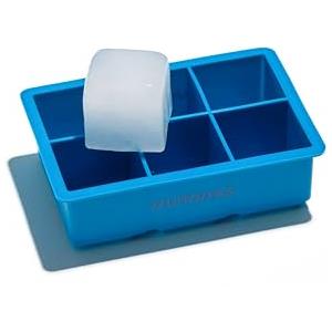 Muitomas, Stampi per Ghiaccio XL in Silicone, per 6 Cubetti da Cocktail, Sottile e Facile da Pulire con Coperchio Removibile e Resistente, Colore Blu Ottanio