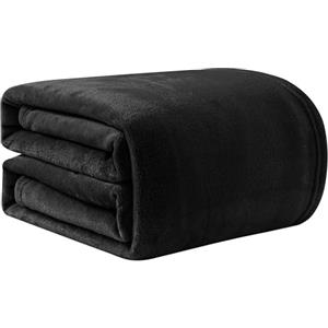 Good Nite Plaid Coperta Pile Singolo 130 x 150 cm - Coperta Plaid Super Morbida, Coperta Calda Invernale, per Plaid Divano, Copriletto, Nero