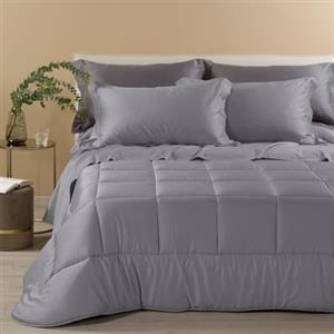 Caleffi 18544 Raso di Cotone Trapunta per Matrimoniale Letto, Grigio