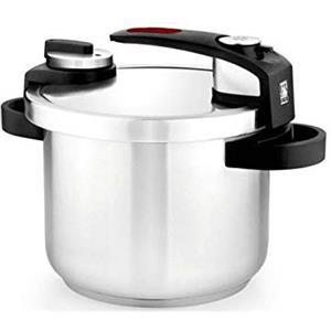 BRA Tekna | Pentola a pressione rapida 6 L, acciaio inox 18/10, 2 programmi di cottura, sistema di blocco apertura, adatta a tutti i piani cottura