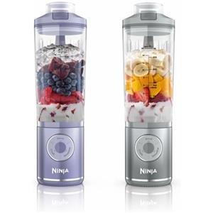 Ninja Blast Max Frullatore Portatile, 570 ml, Ricaricabile, Bicchiere Frullatore e Coperchio Anti-perdita, 3 Funzioni di Miscelazione, Smoothie, Frullati, Frutta Congelata, Lavanda/Argento BC251EULS