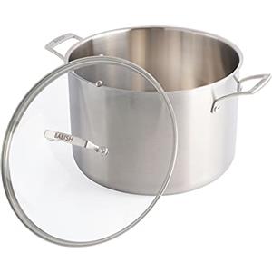 Babish, pentola professionale in acciaio inox a tre strati con coperchio, 11,4 litri