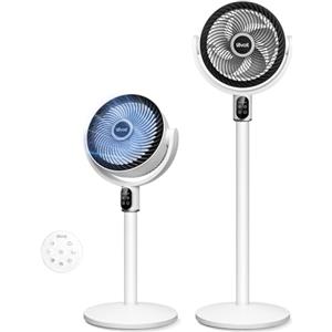 Levoit Ventilatore a Piantana Silenzioso 20dB, Motore DC, Oscillazione a 90°, 8 Velocità, Timer 12H, Telecomando, Ventilatore a Basso Consumo per Camera da Letto e Ufficio, Bianco