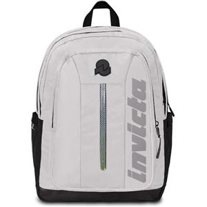 Invicta Zaino JELEK, Bianco, Luci Led, Tasche multifunzione, Per ragazzi e ragazze, Scuola, Tempo libero