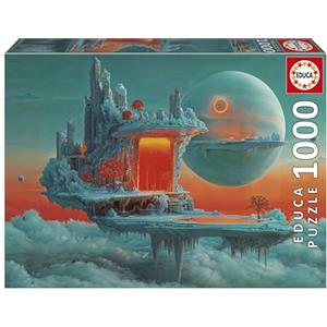 Educa - Puzzle 1000 pezzi Pianeta di fuoco e ghiaccio | Puzzle fantasy | Misura 68x48 cm | Include colla Fix | Per adulti 14+ (20237)