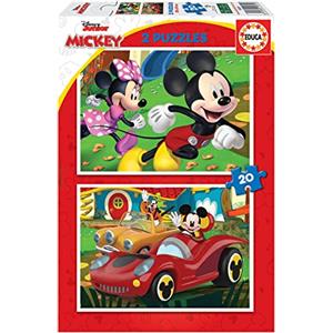 Educa - Puzzle Mickey Mouse Fun House | 2x20 pezzi Puzzle Set | Mickey, Minnie, Disney | dai 3 anni (19311)