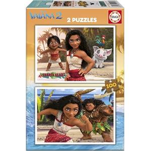 Educa - Puzzle Vaiana 2 | 2x100 pezzi Puzzle Set | Vaiana 2 Moana, Disney Bambini | dai 6 anni (20103)