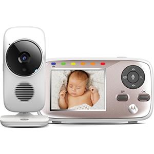 Motorola Baby MBP667 Connect - Wi-Fi monitor video con schermo LCD a colori da 2.8", modo eco e rileva rumori, movimento e temperatura, Bianco, 1 Unità (Confezione da 1)
